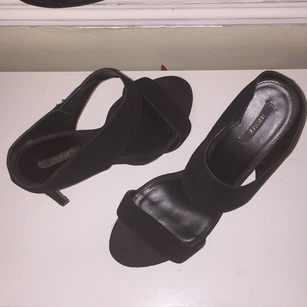 Black strappy heels
